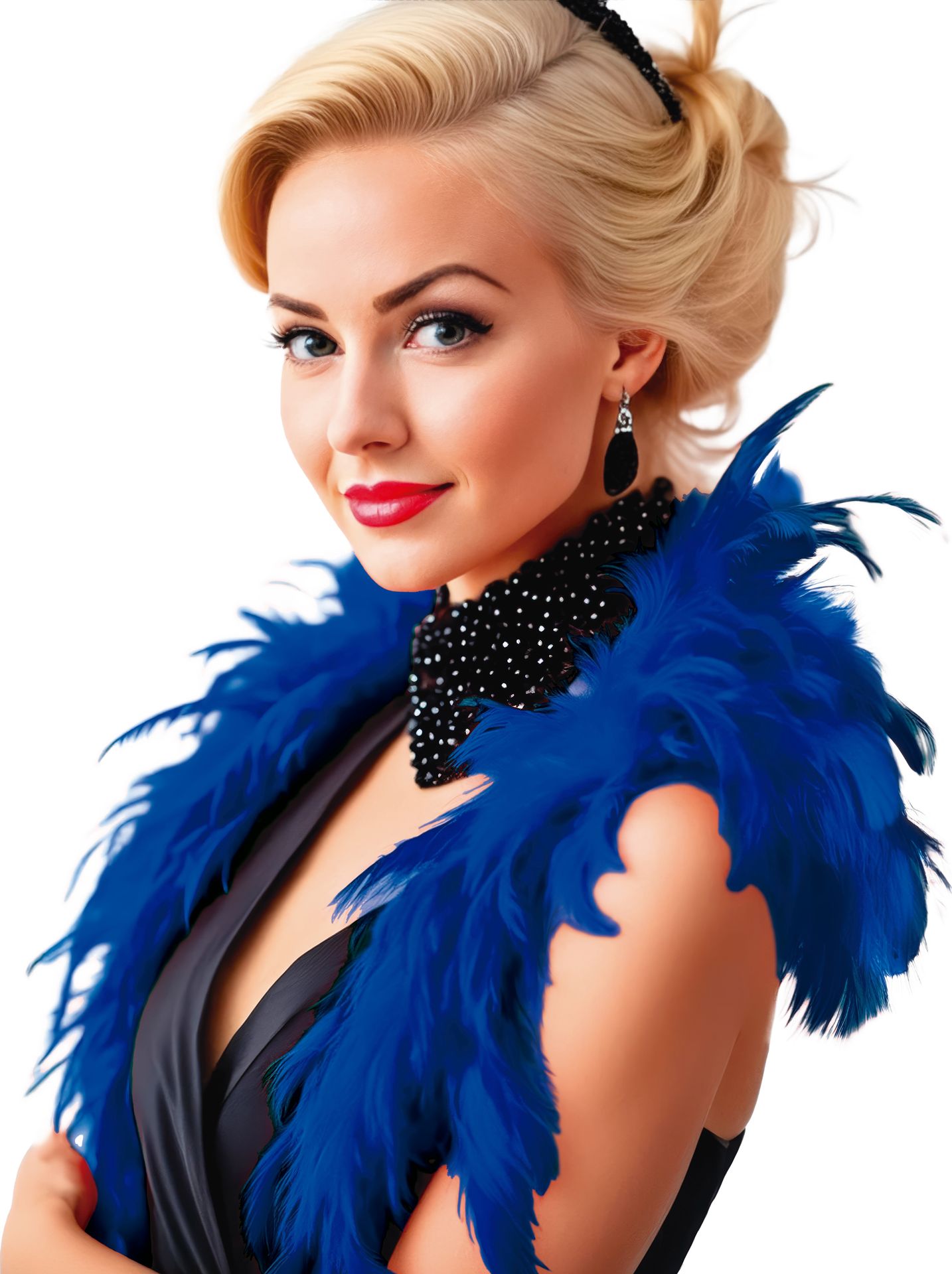 Donkerblauwe Basic Veren Boa