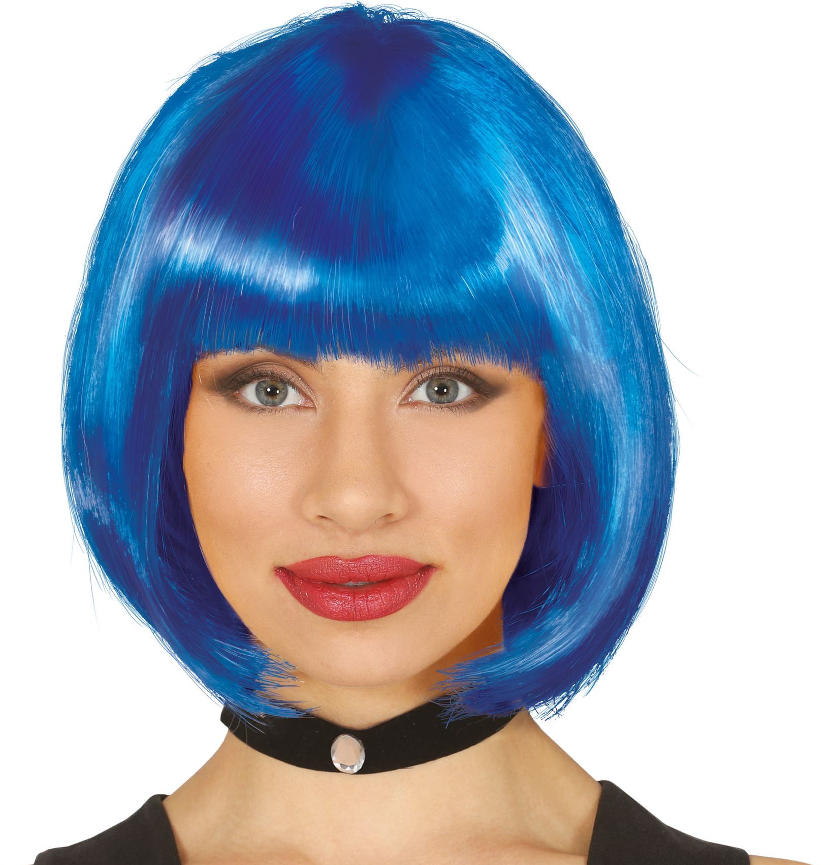 Donkerblauwe Boblijn Pruik