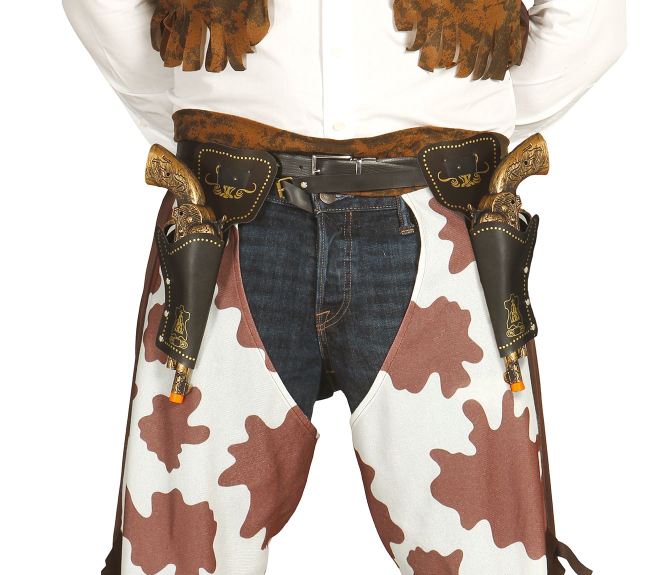 Donkerbruine dubbele cowboy holster