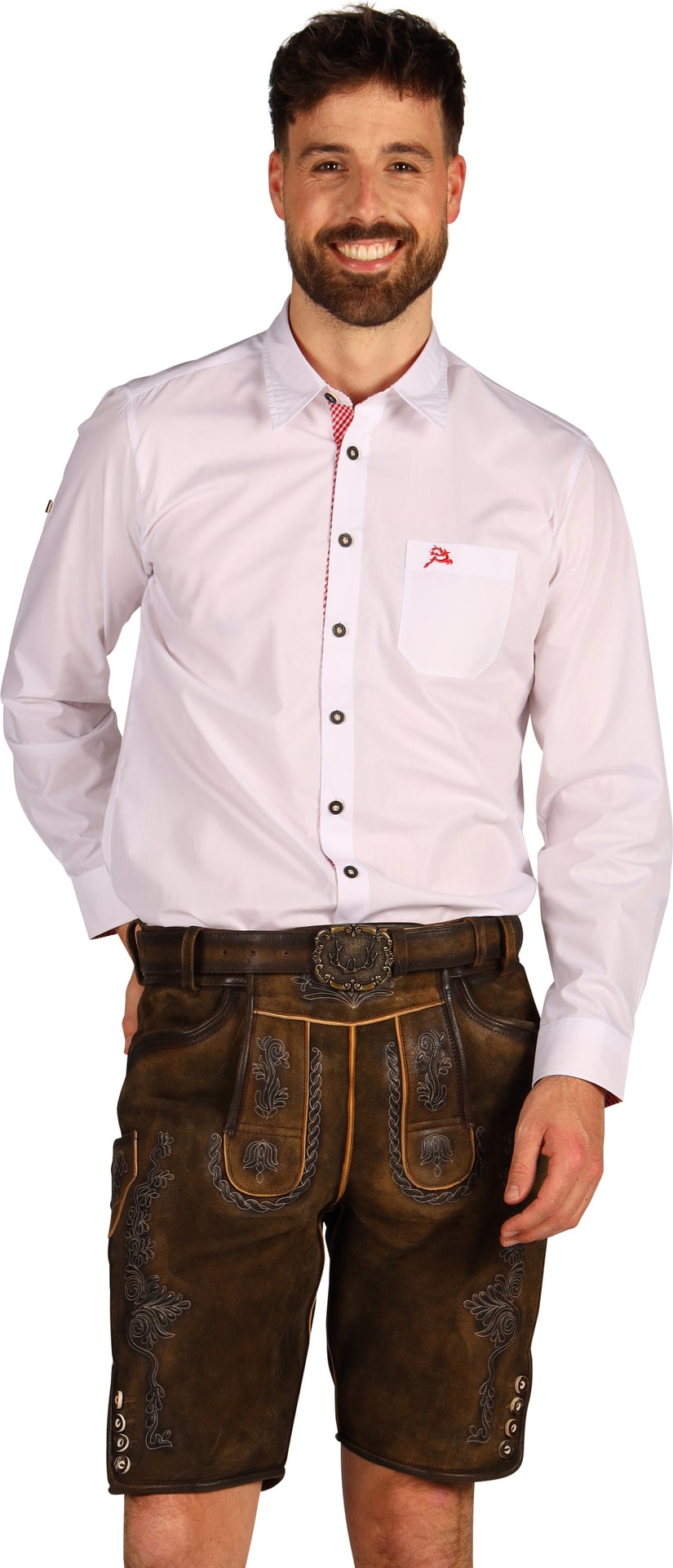 Donkerbruine Leren Lederhose Oktoberfest Heren