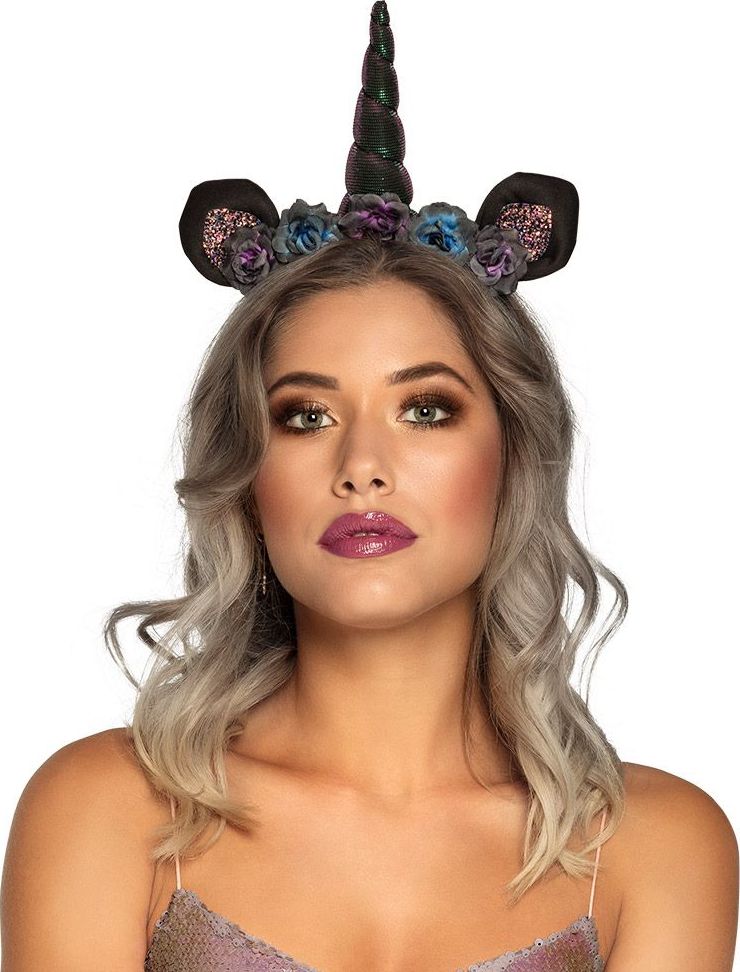 Donkere Eenhoorn Tiara met Hoorn