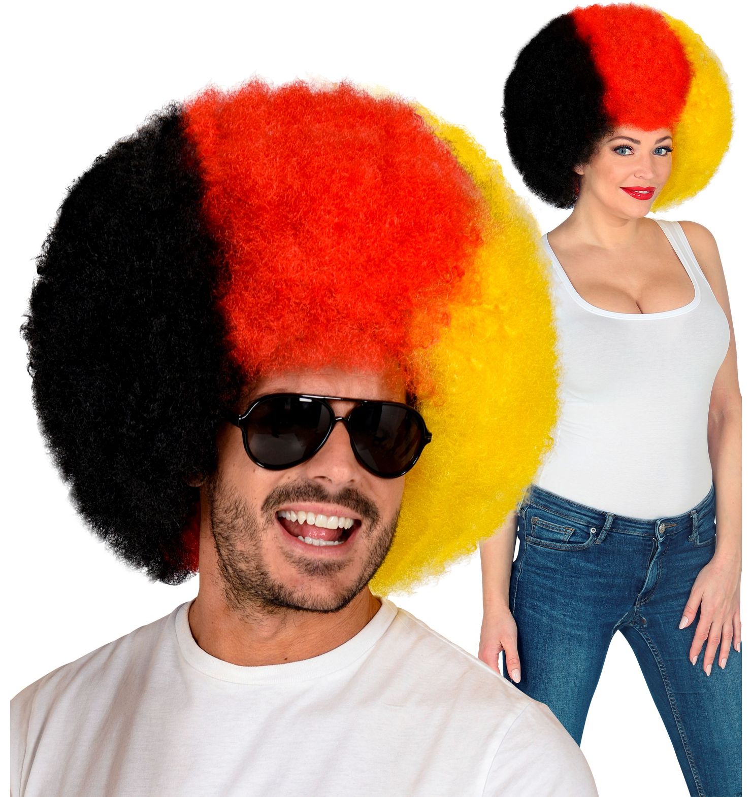 Duitse Supporter Afro Pruik
