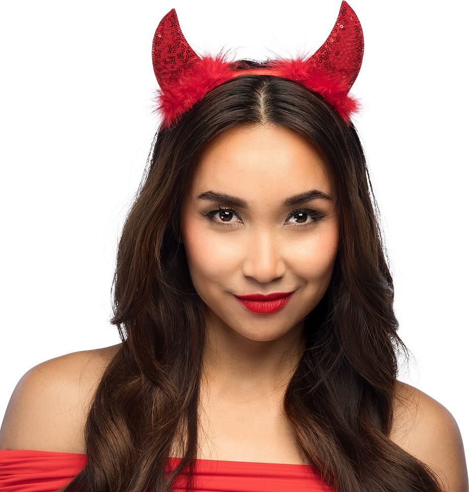 Duivel Fluffy Tiara Rood