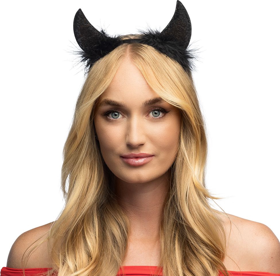 Duivel Fluffy Tiara Zwart