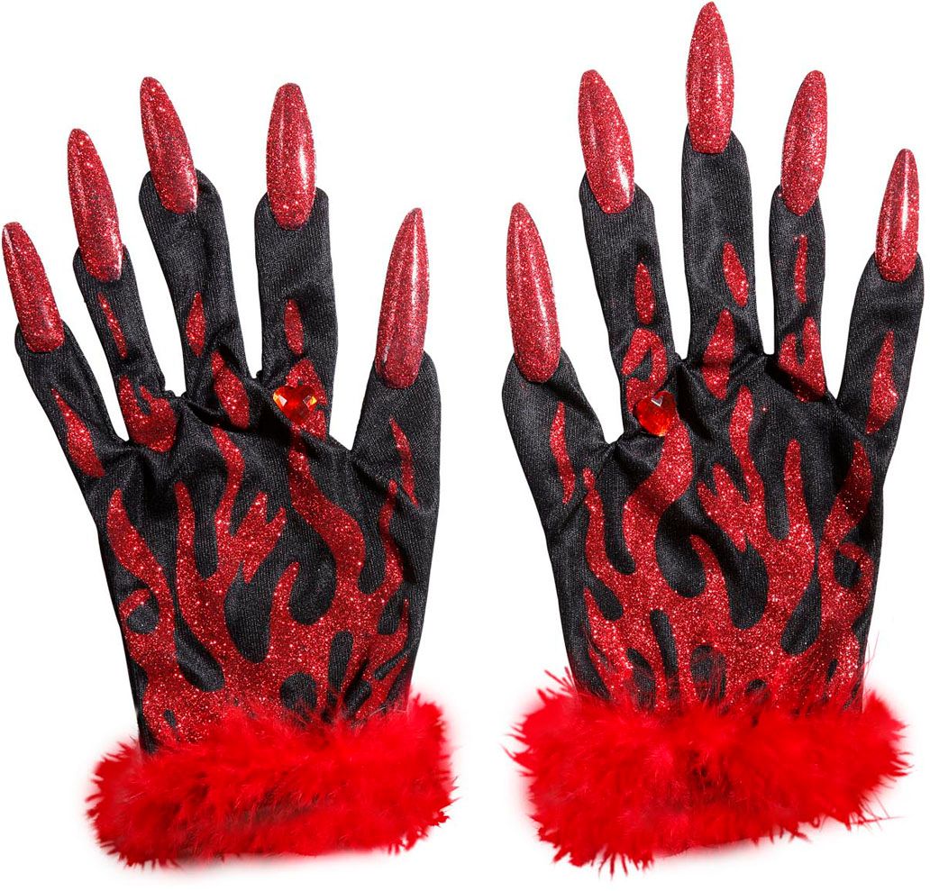 Duivel Glitter Handschoenen
