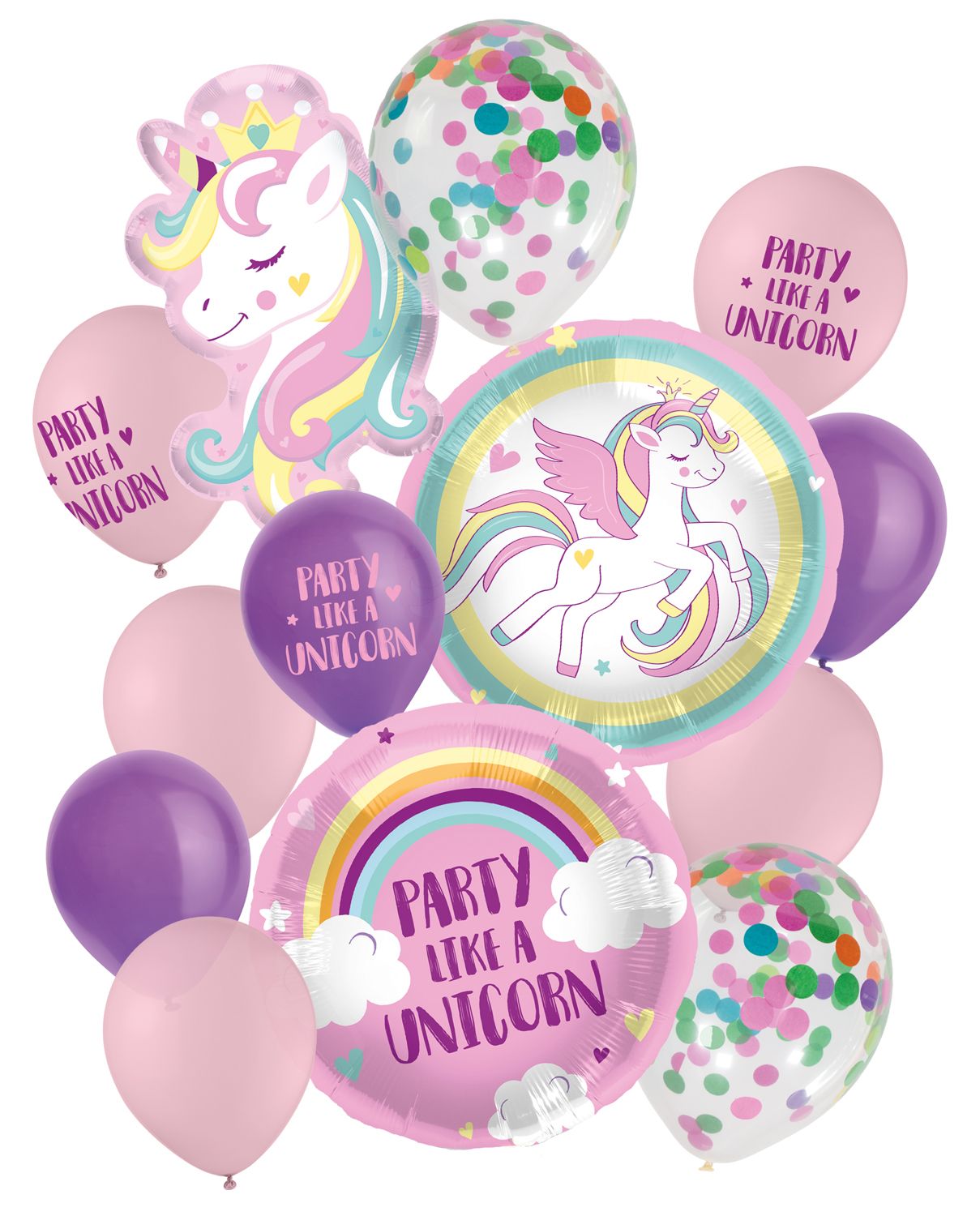 Eenhoorn Ballonnenset Kinderfeestje Folie & Latex