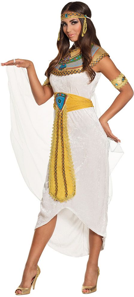 Egyptische cleopatra jurk wit