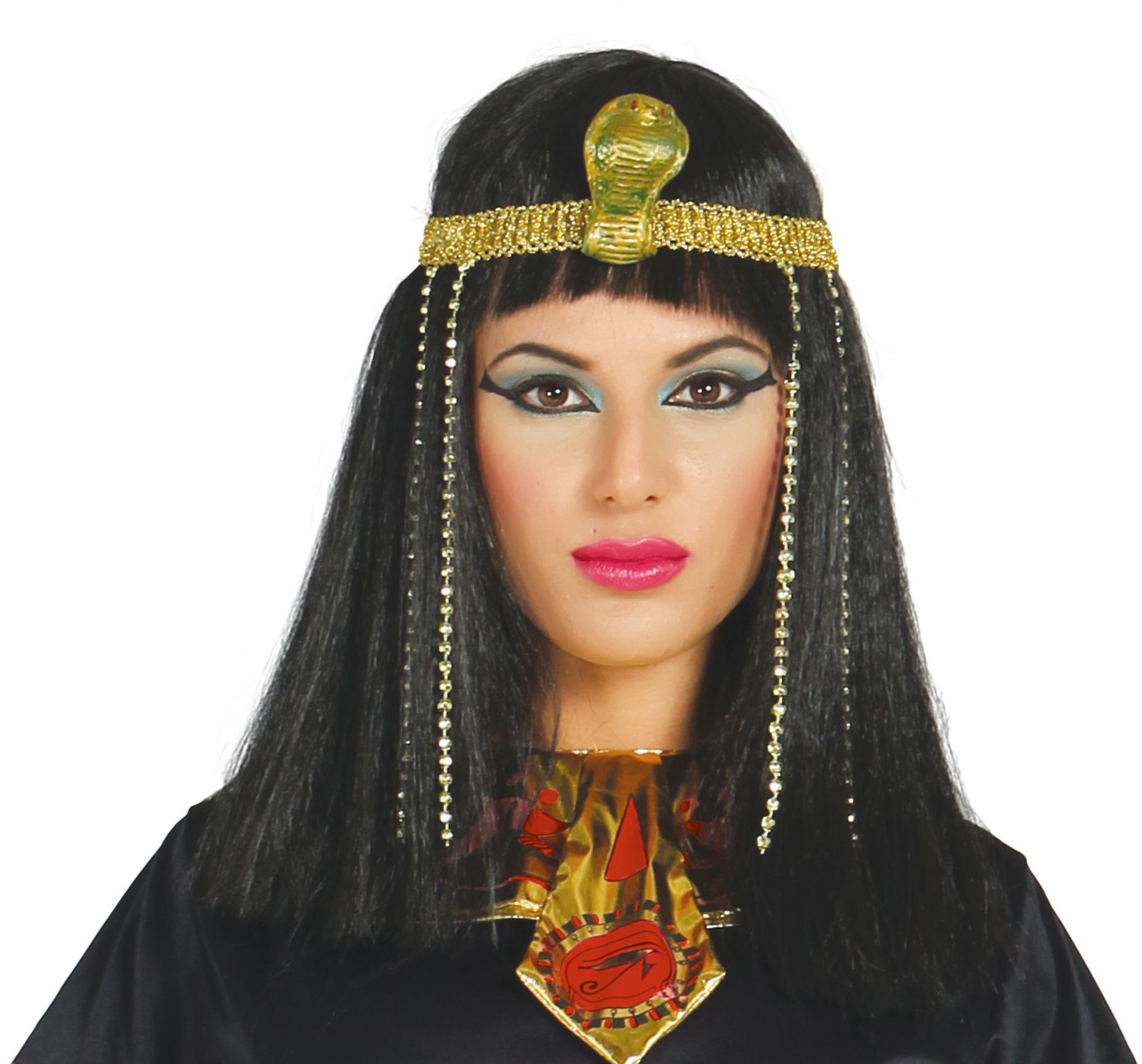 Egyptische koningin pruik met hoofdband