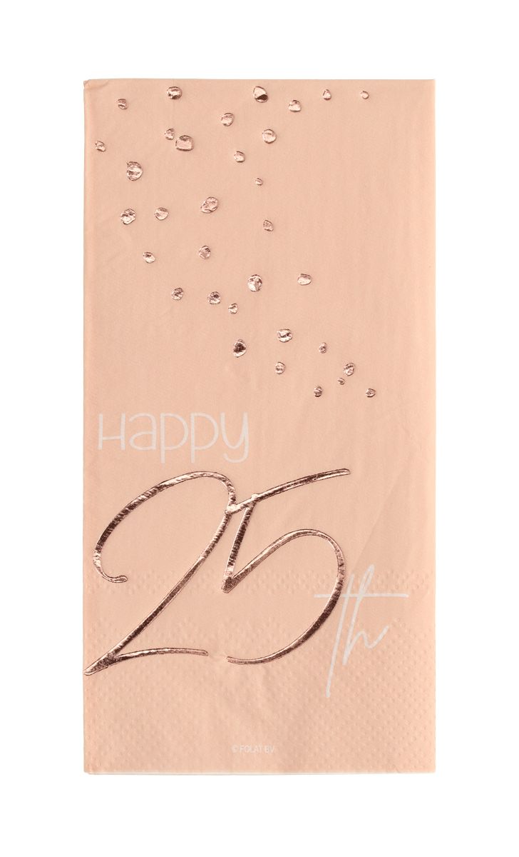 Elegant Lush Blush 25 Jaar Servetten 10 Stuks