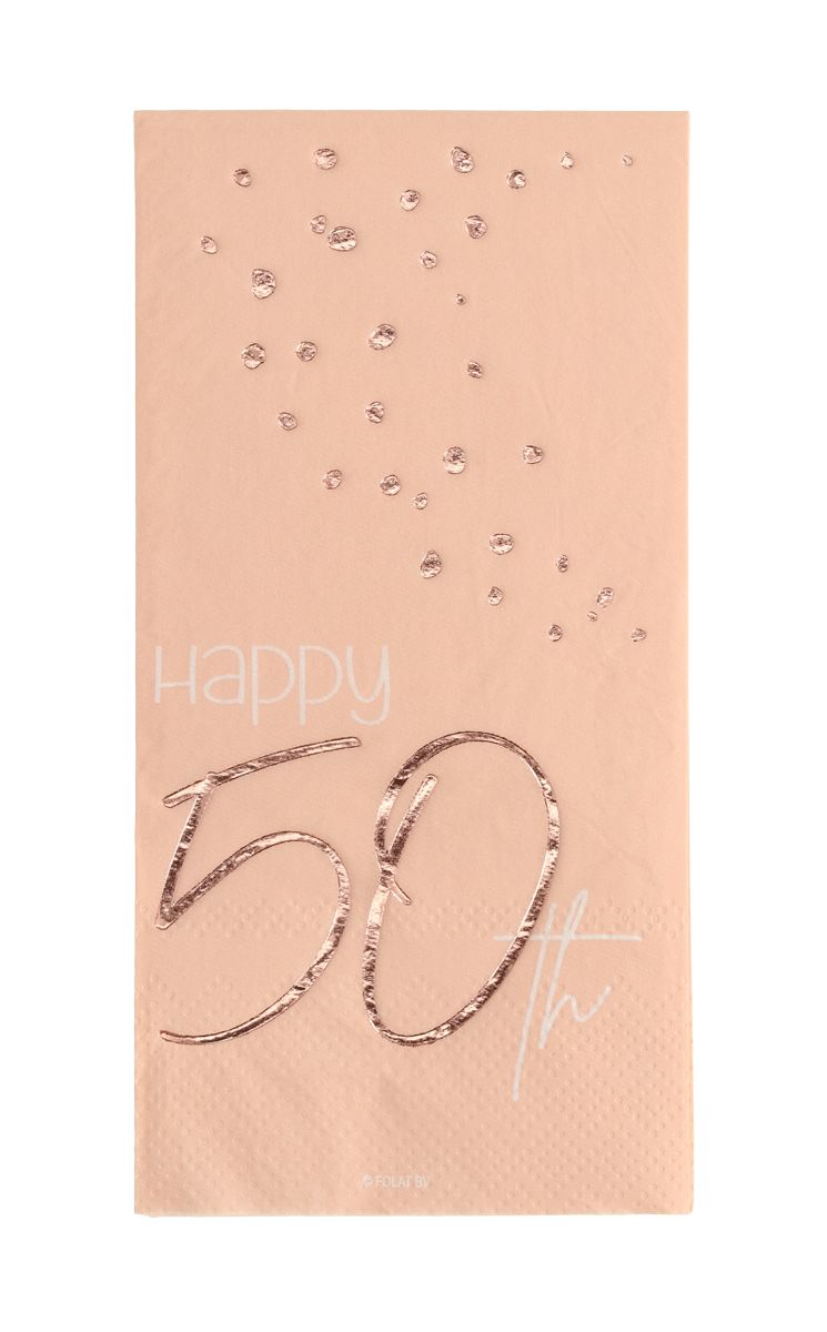 Elegant lush blush 50 jaar servetten 10 stuks