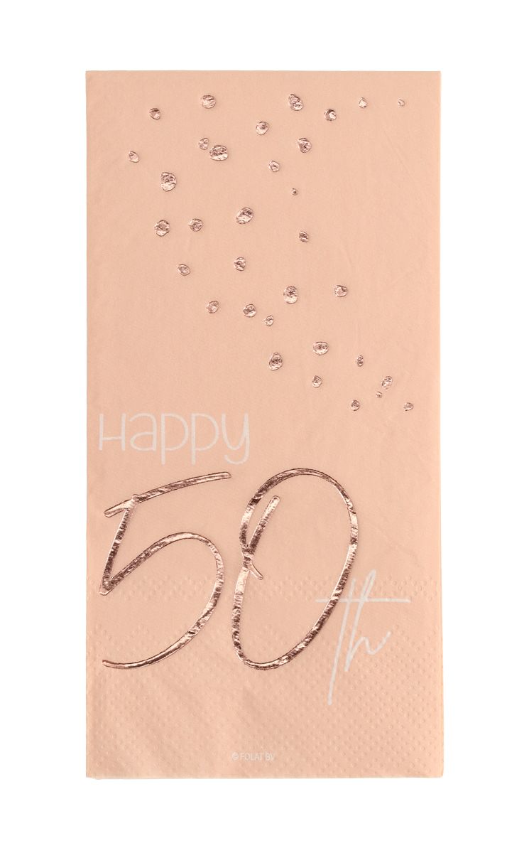 Elegant Lush Blush 50 Jaar Servetten 10 Stuks