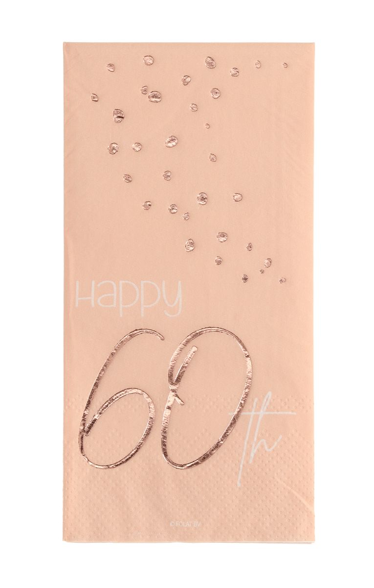 Elegant Lush Blush 60 Jaar Servetten 10 Stuks