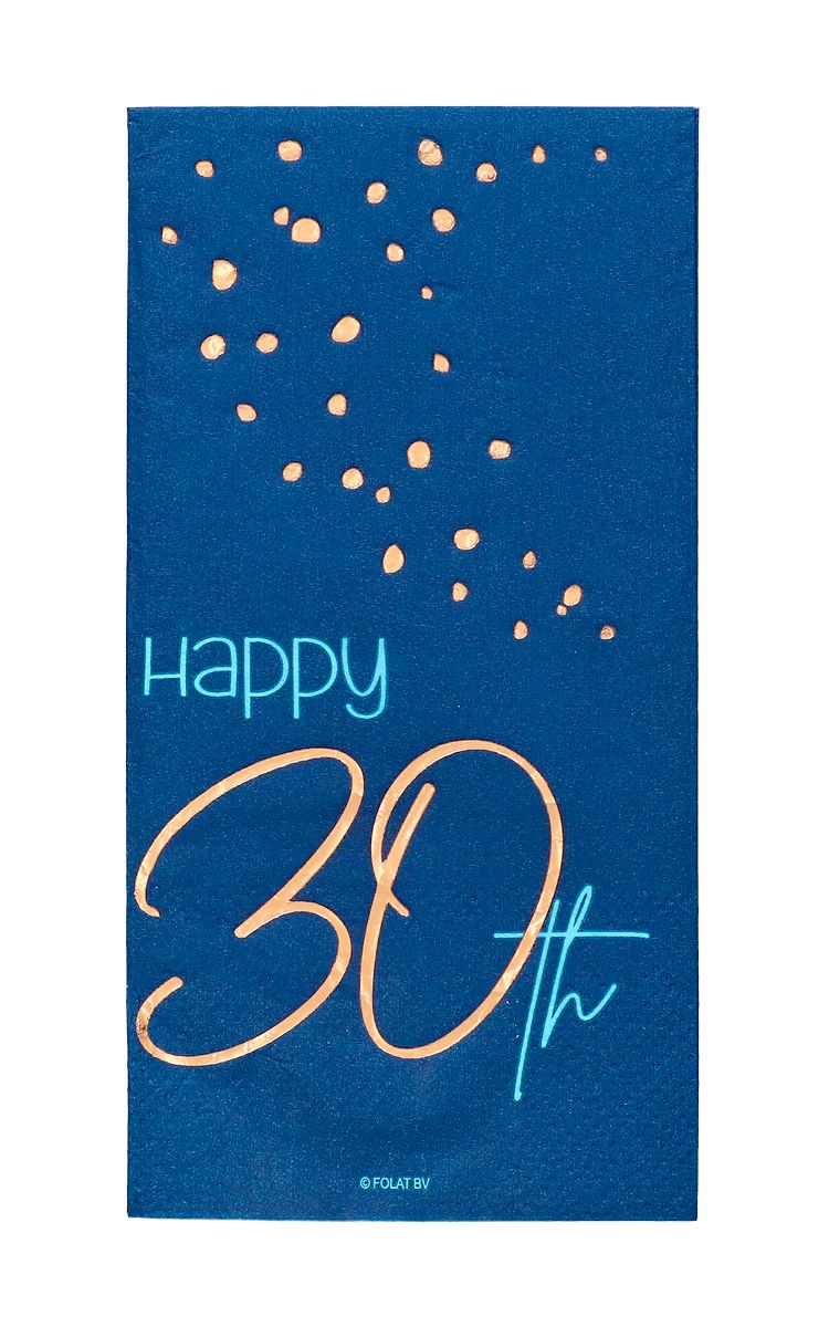 Elegant True Blue 30 Jaar Servetten 10 Stuks