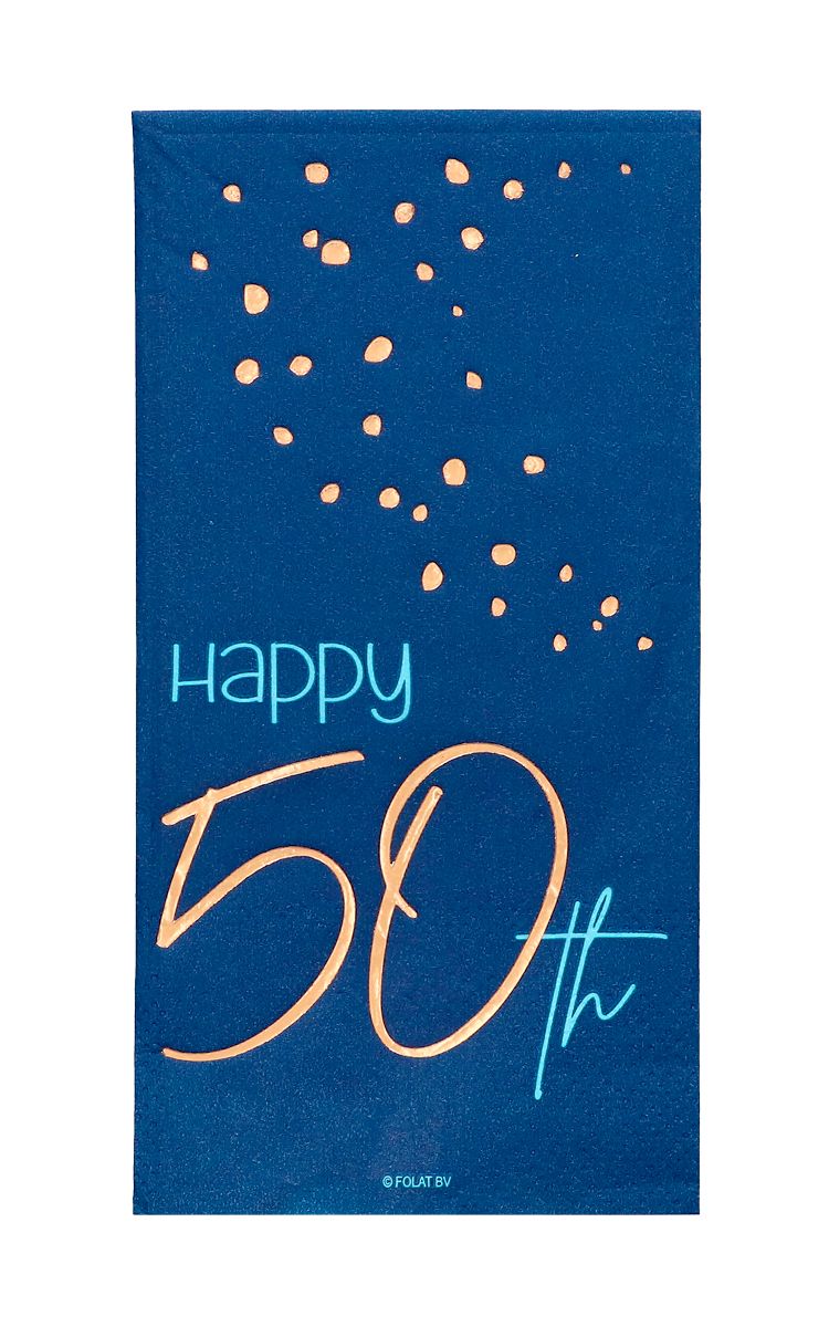 Elegant True Blue 50 Jaar Servetten 10 Stuks