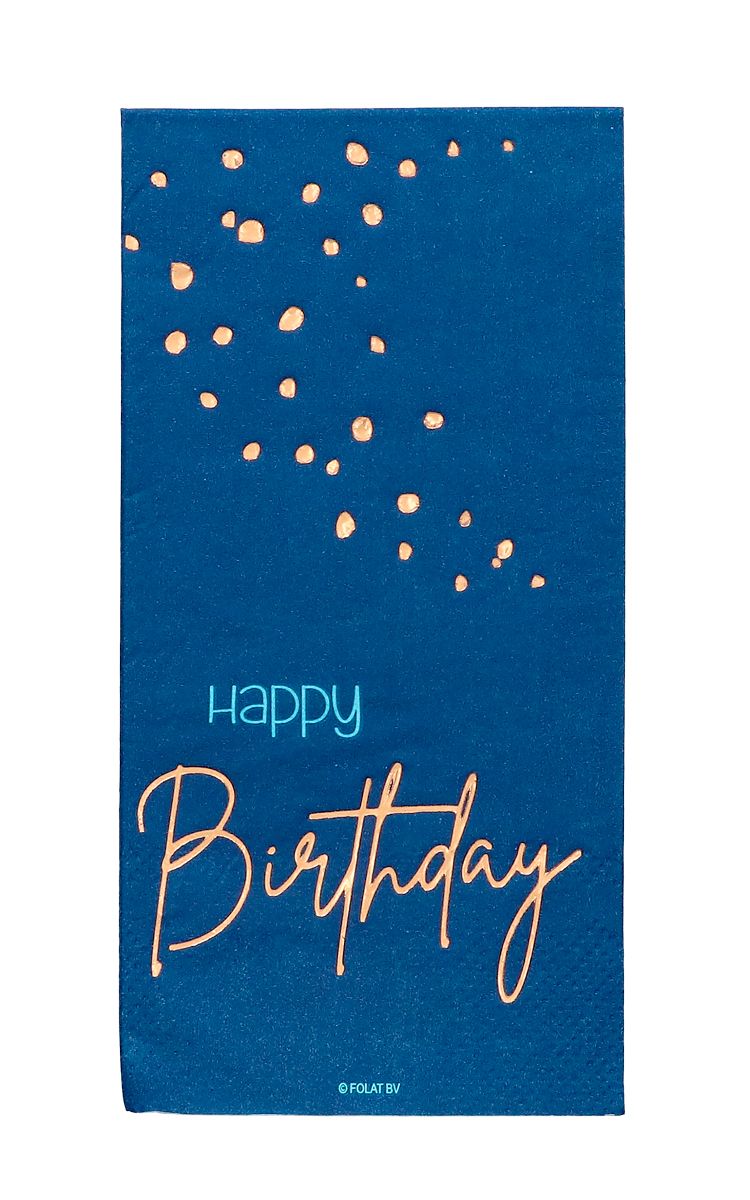 Elegant True Blue Happy Birthday Servetten 10 Stuks