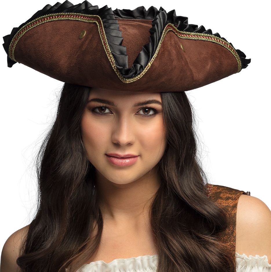 Elegante Bruine Piratenhoed Tricon Dames