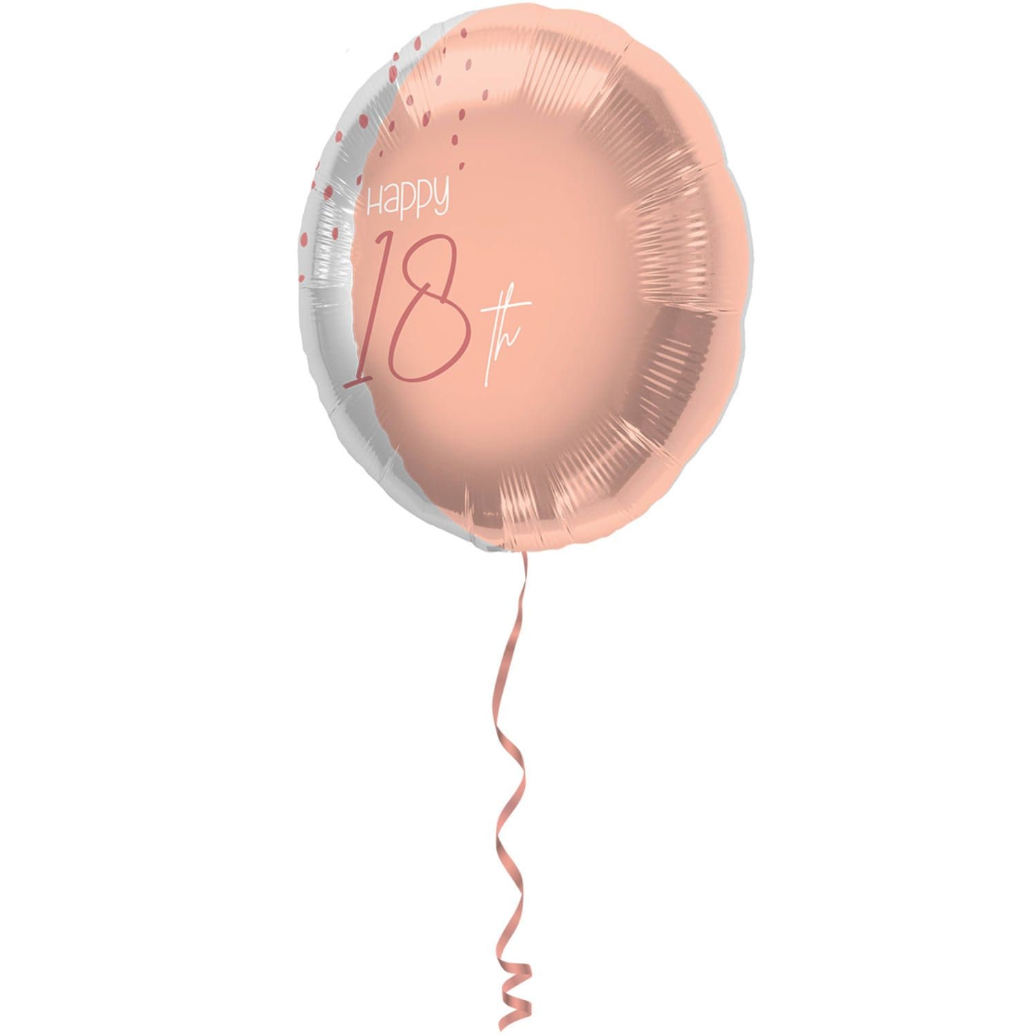 Elegante happy birthday 18 folieballon roze