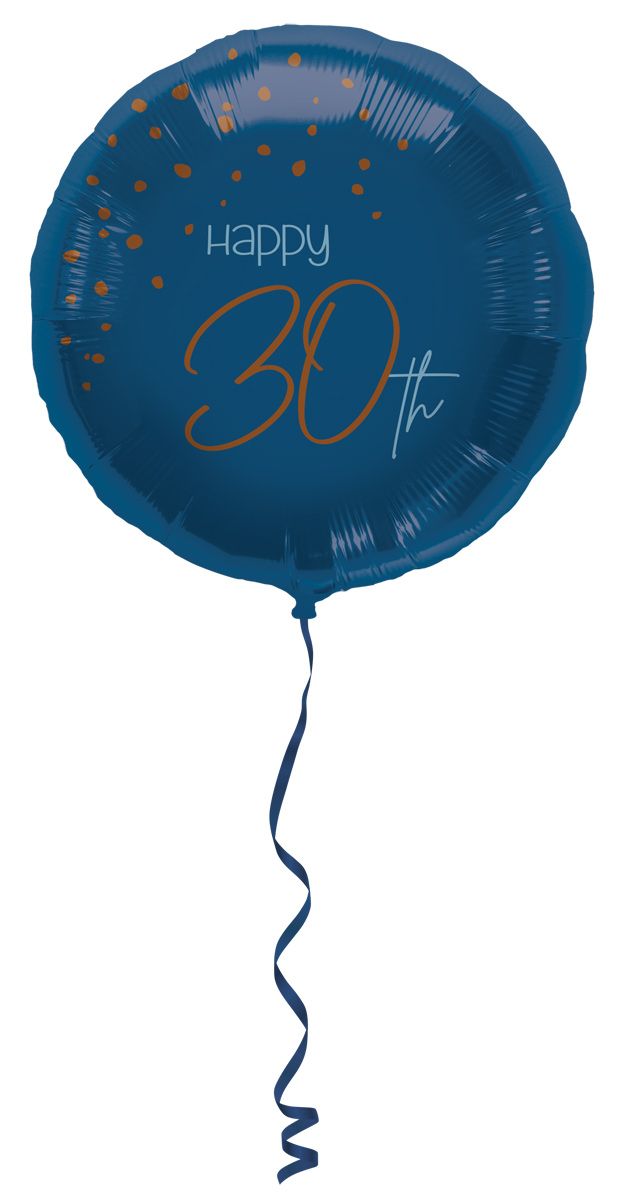 Elegante Happy Birthday 30 Folieballon Blauw