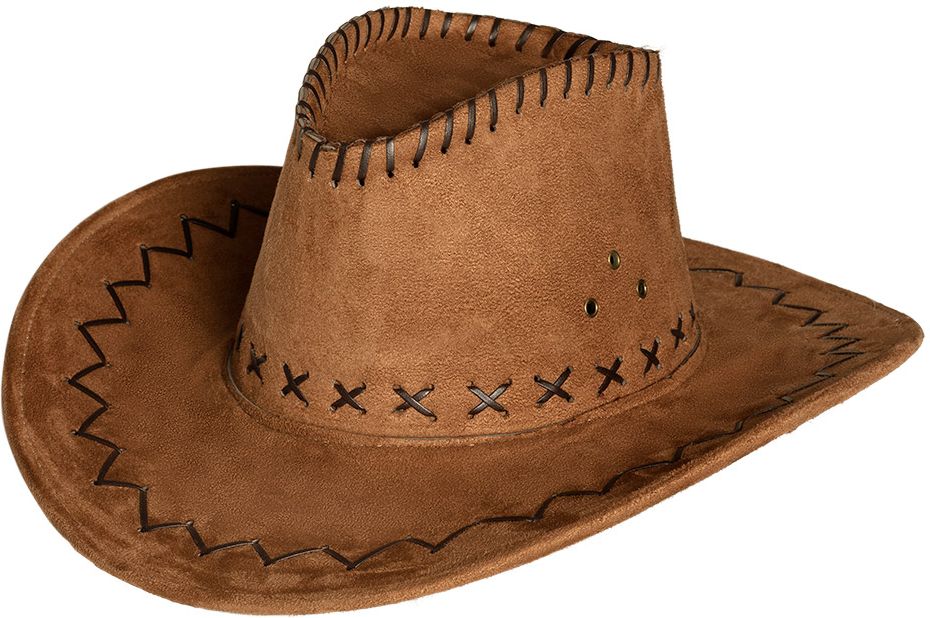 Elroy lederlook cowboy hoed bruin