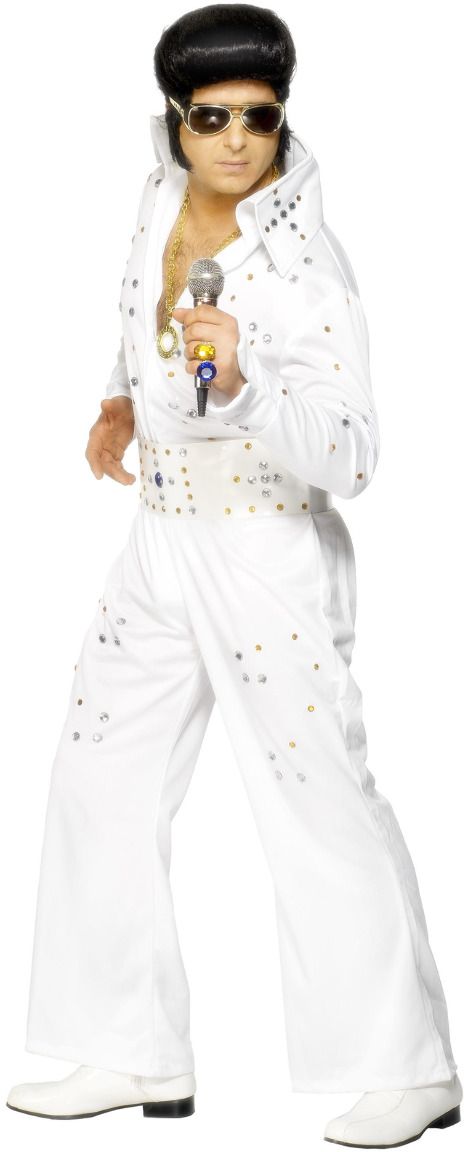 Elvis Presley outfit wit met jewelen