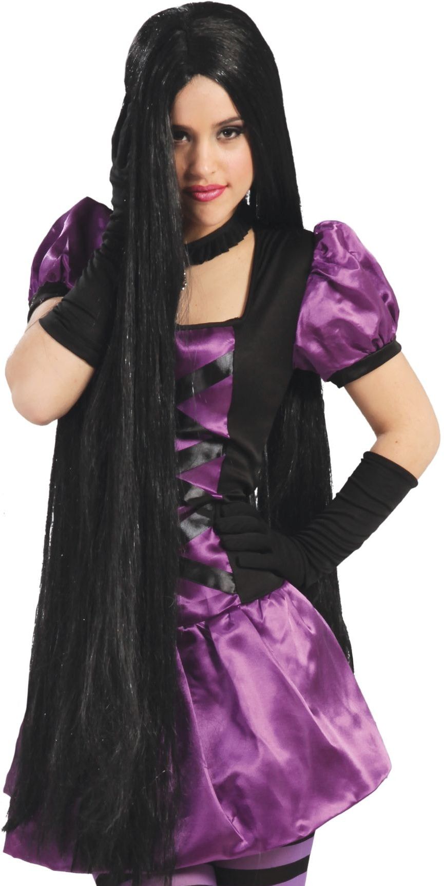 Extra Lange Zwarte Heksen Pruik