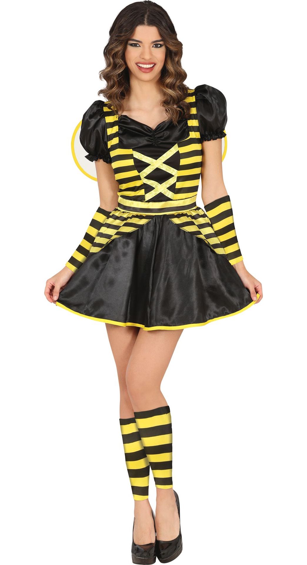 Fancy Bee Jurkje Dames Zwart/Geel