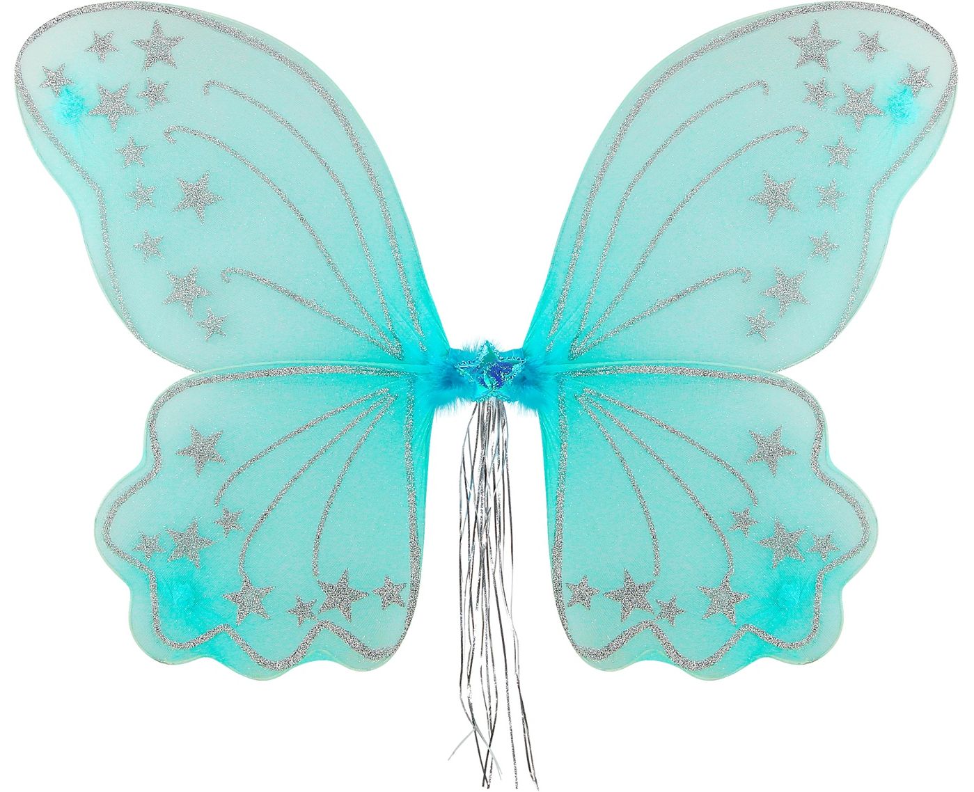 Fantasy glitter vleugels kind blauw