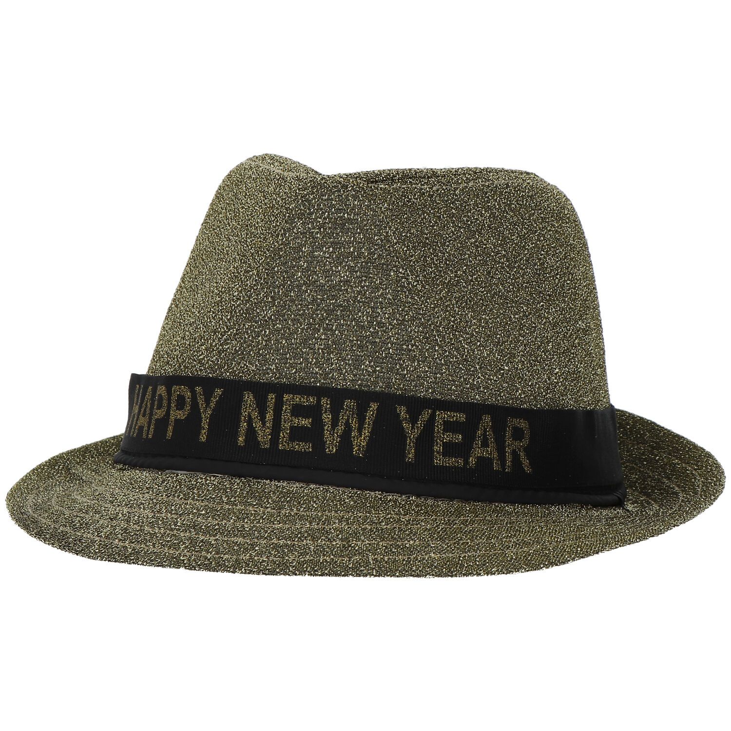 Fedora Hoed Goud Happy New Year