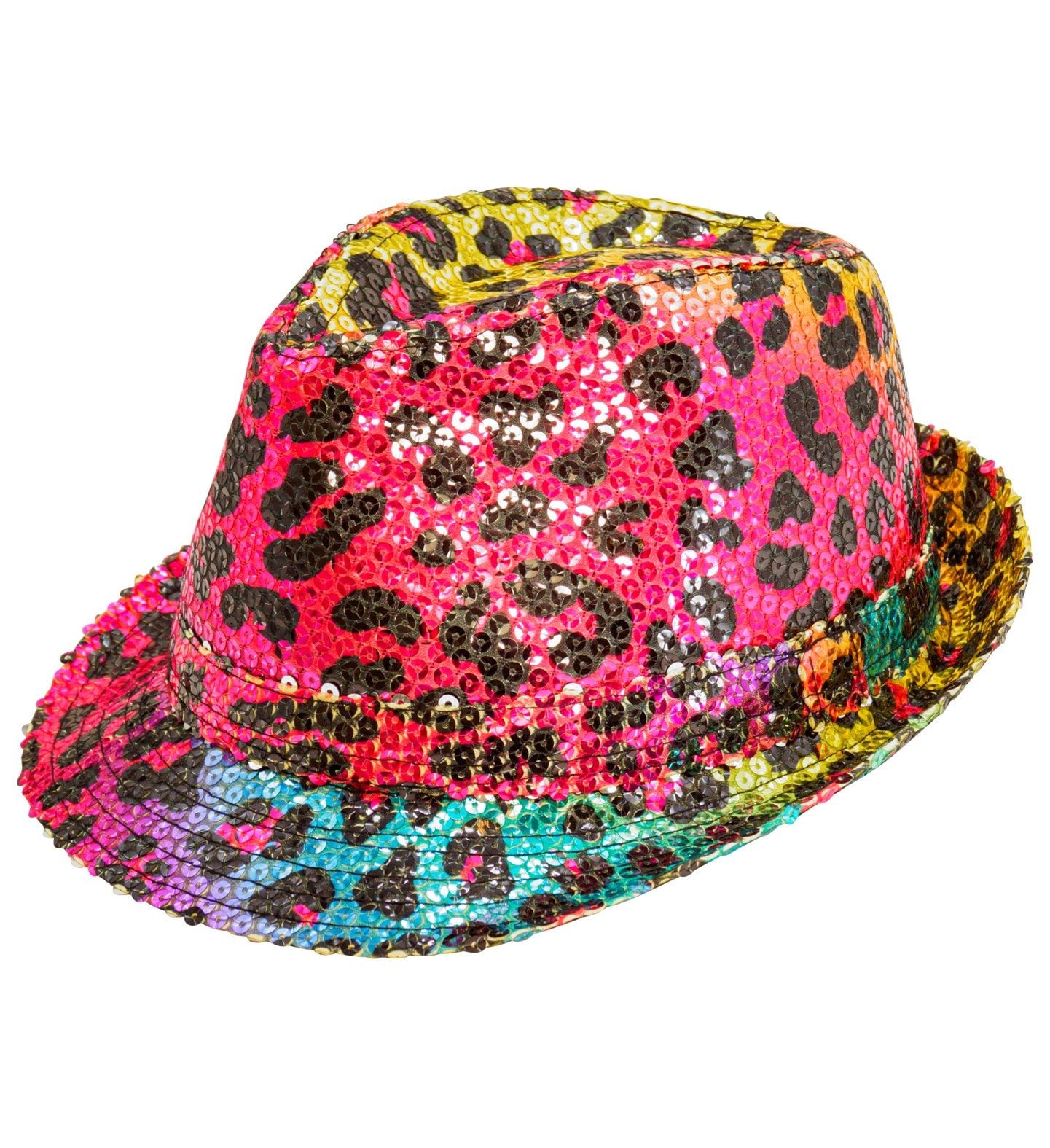 Fedora Hoed Regenboog Luipaardprint Dames Heren