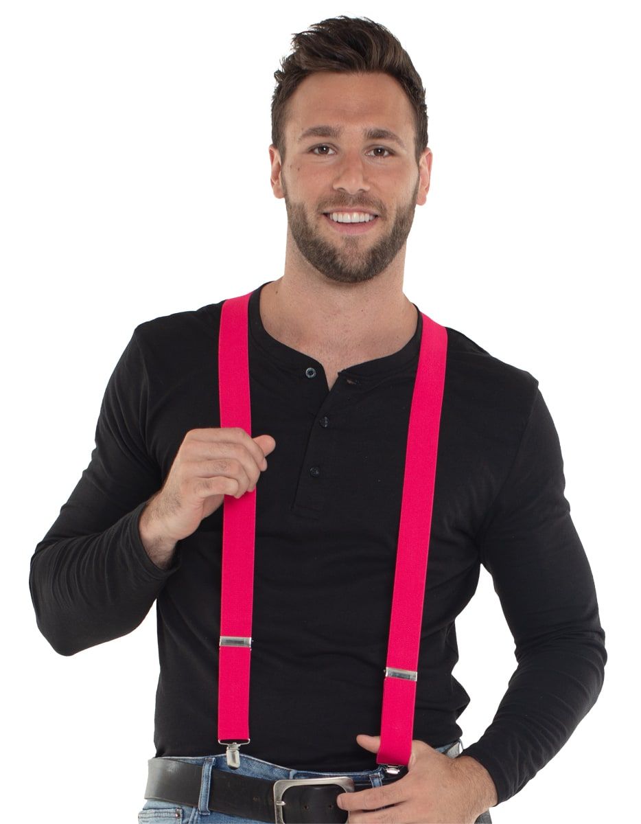 Feest Bretels Basis Roze