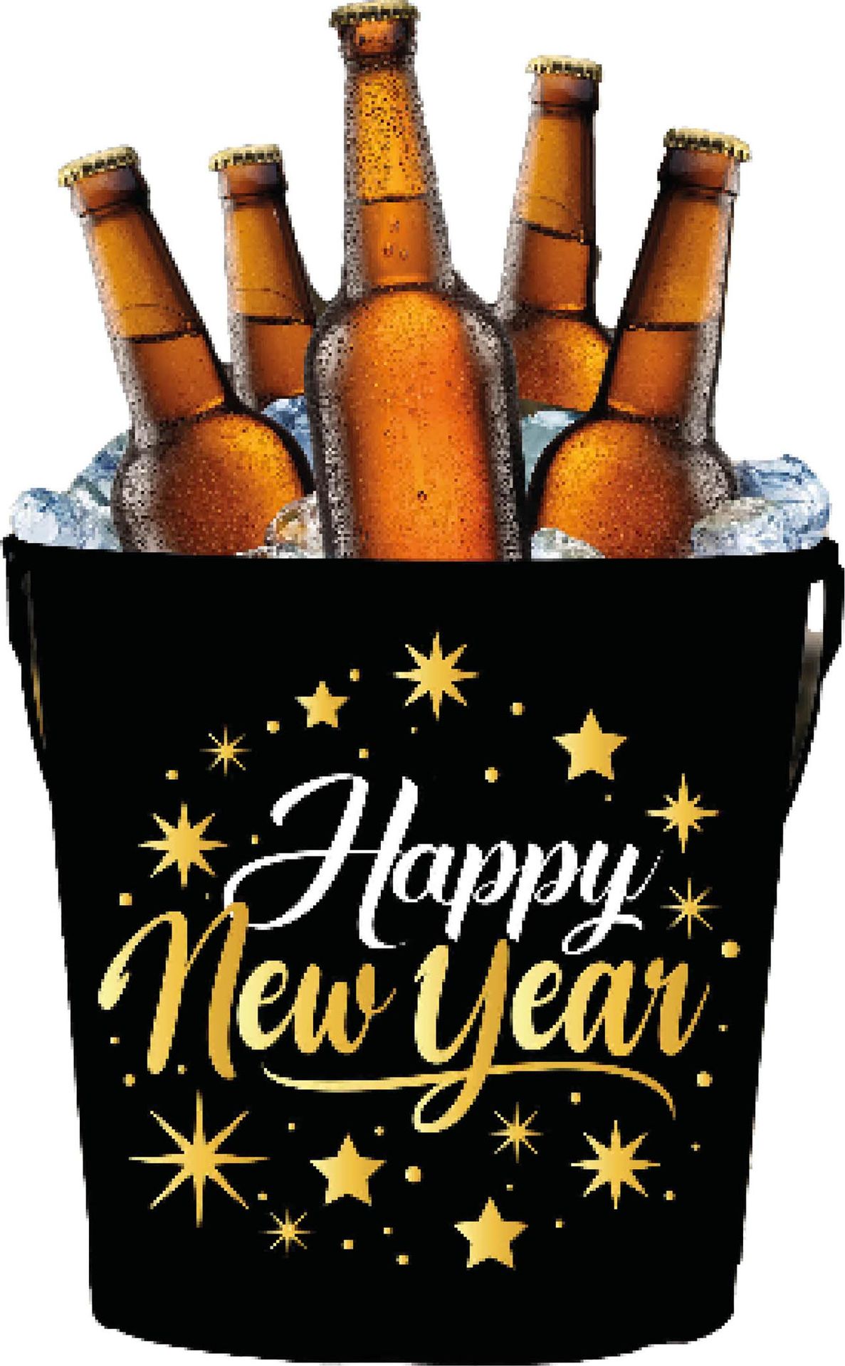 Feestelijke Happy New Year Drank Koeler Emmer