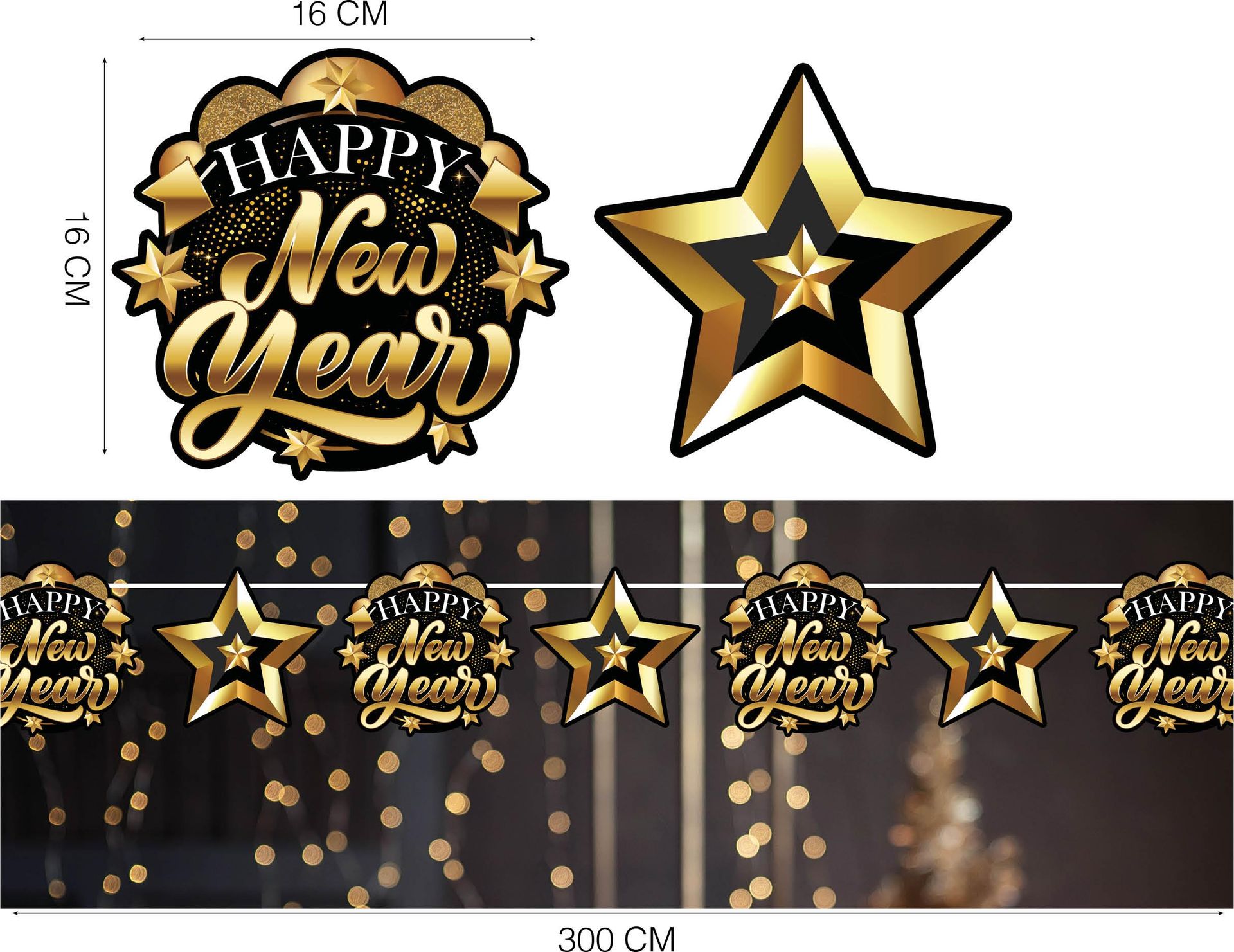 Feestelijke Happy New Year Hanger Slinger