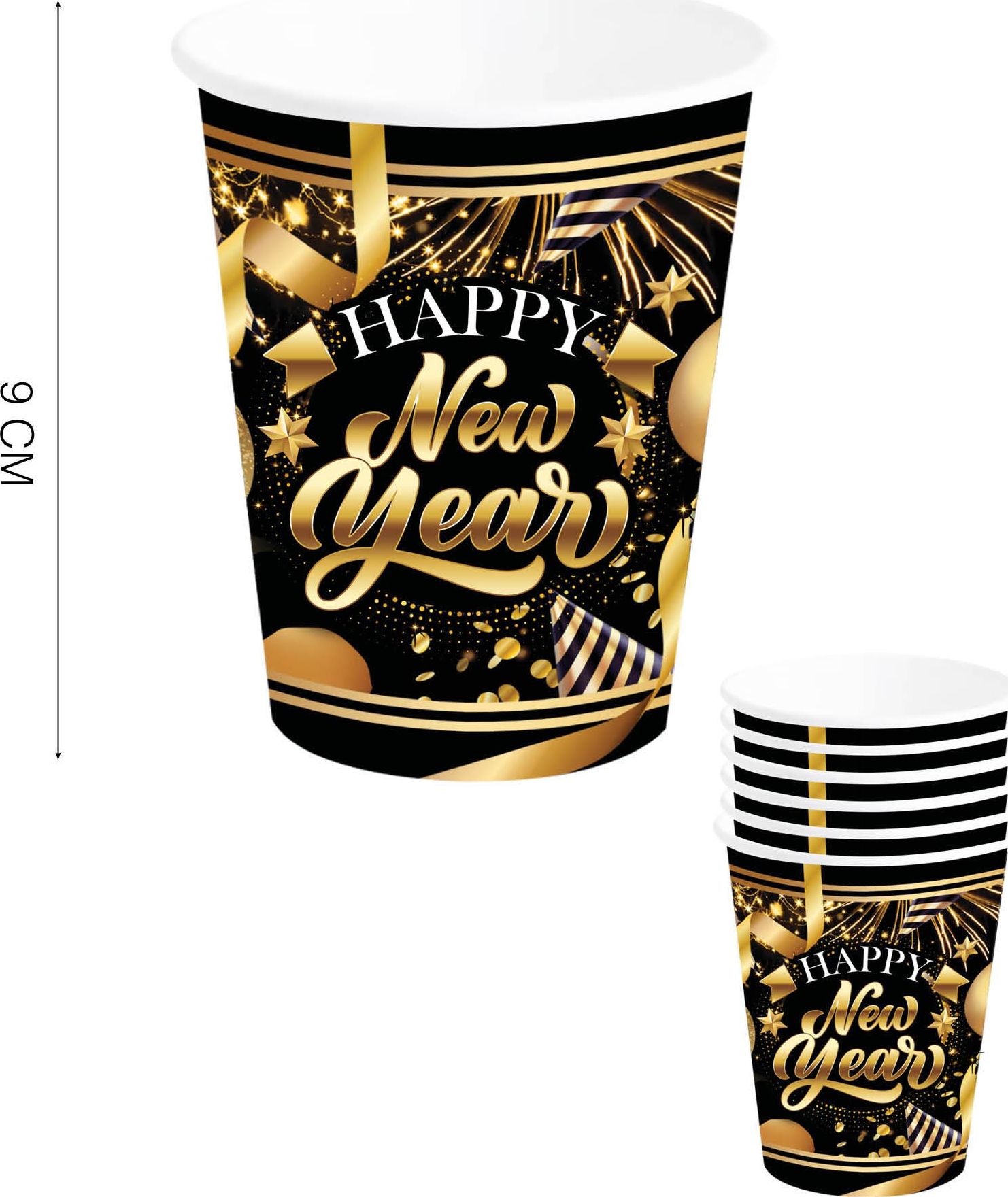 Feestelijke Happy New Year Partybekers