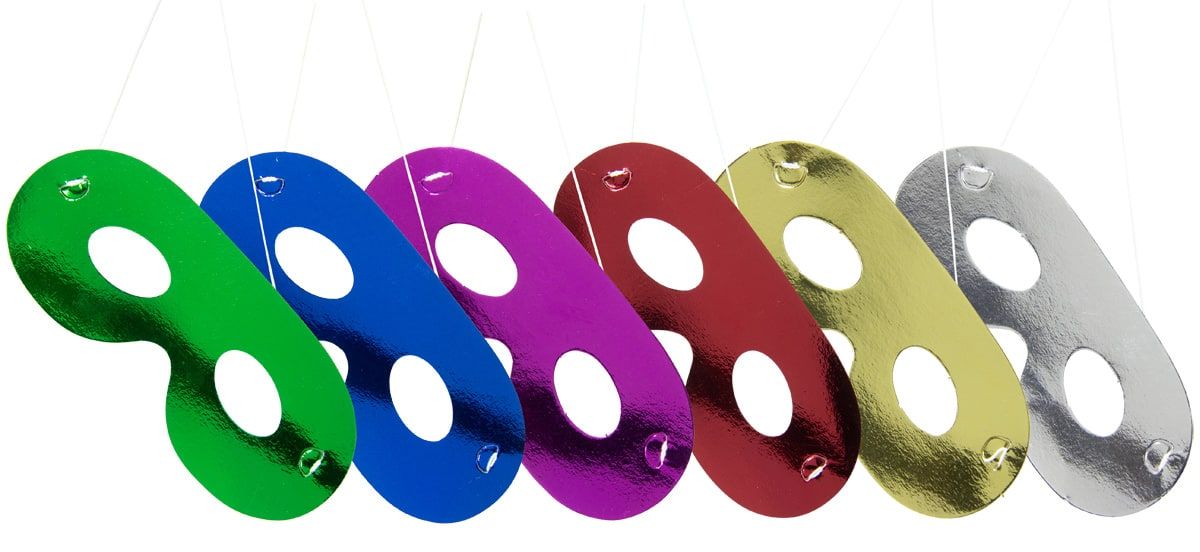 Feestelijke Oogmaskers Metallic Multi 6 Stuks