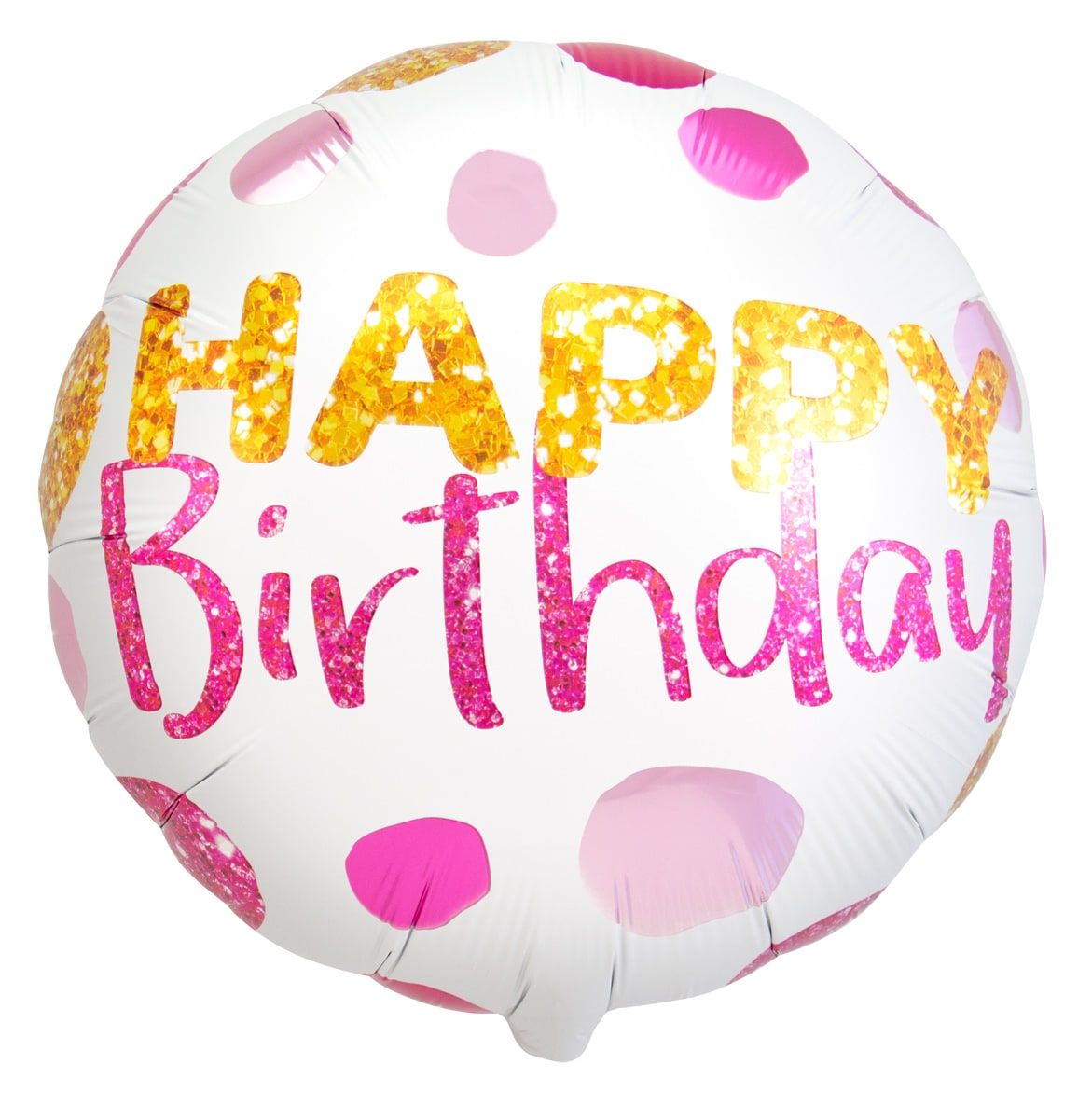Feestelijke verjaardag folieballon stippen roze
