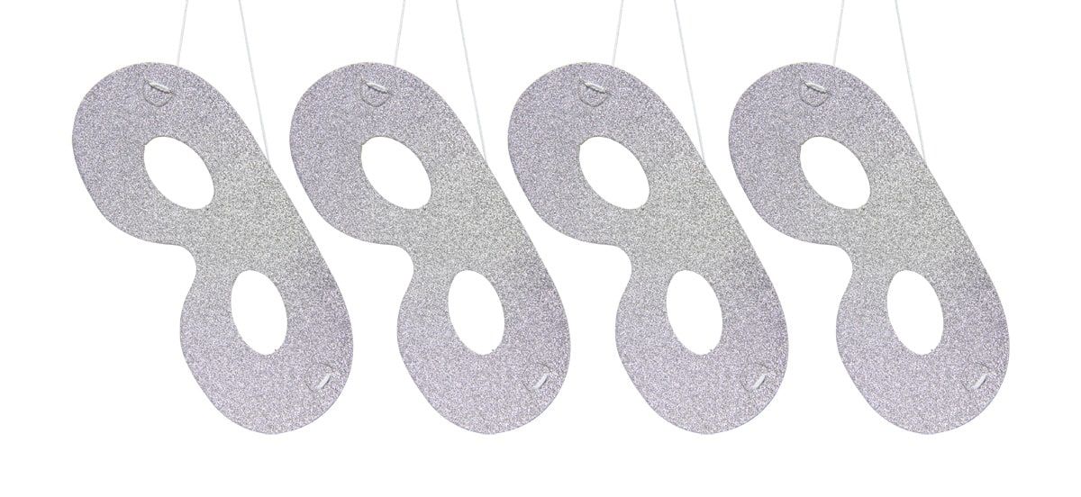 Feestelijke Zilveren Glitter Oogmaskers 4 Stuks