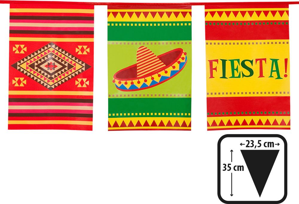 Fiesta Mexicana rechthoekige vlaggenlijn
