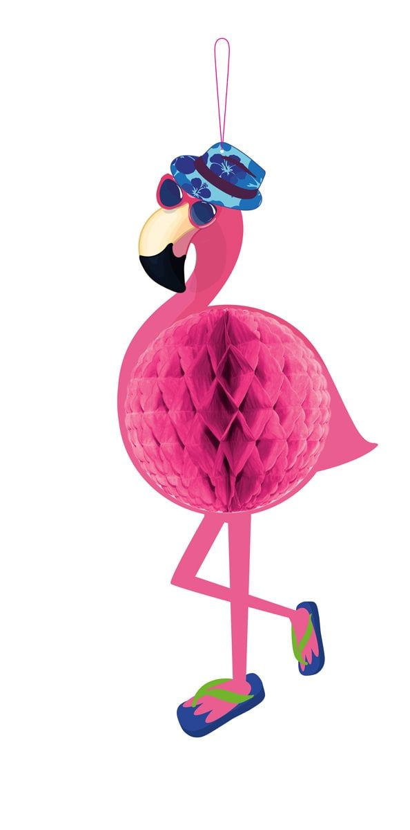Flamingo Honingraat Versiering Roze