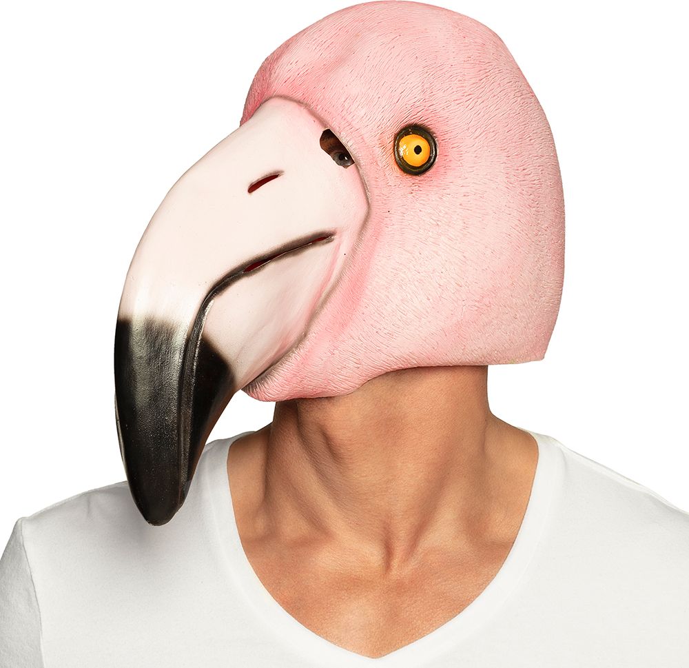 Flamingo hoofdmasker roze