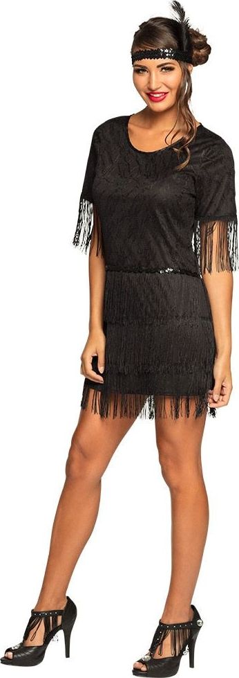 Flapper 20's Jurk Dames Zwart