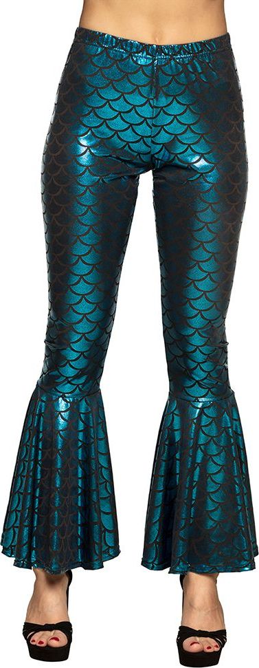 Flarebroek Dames Zeemeermin Blauw