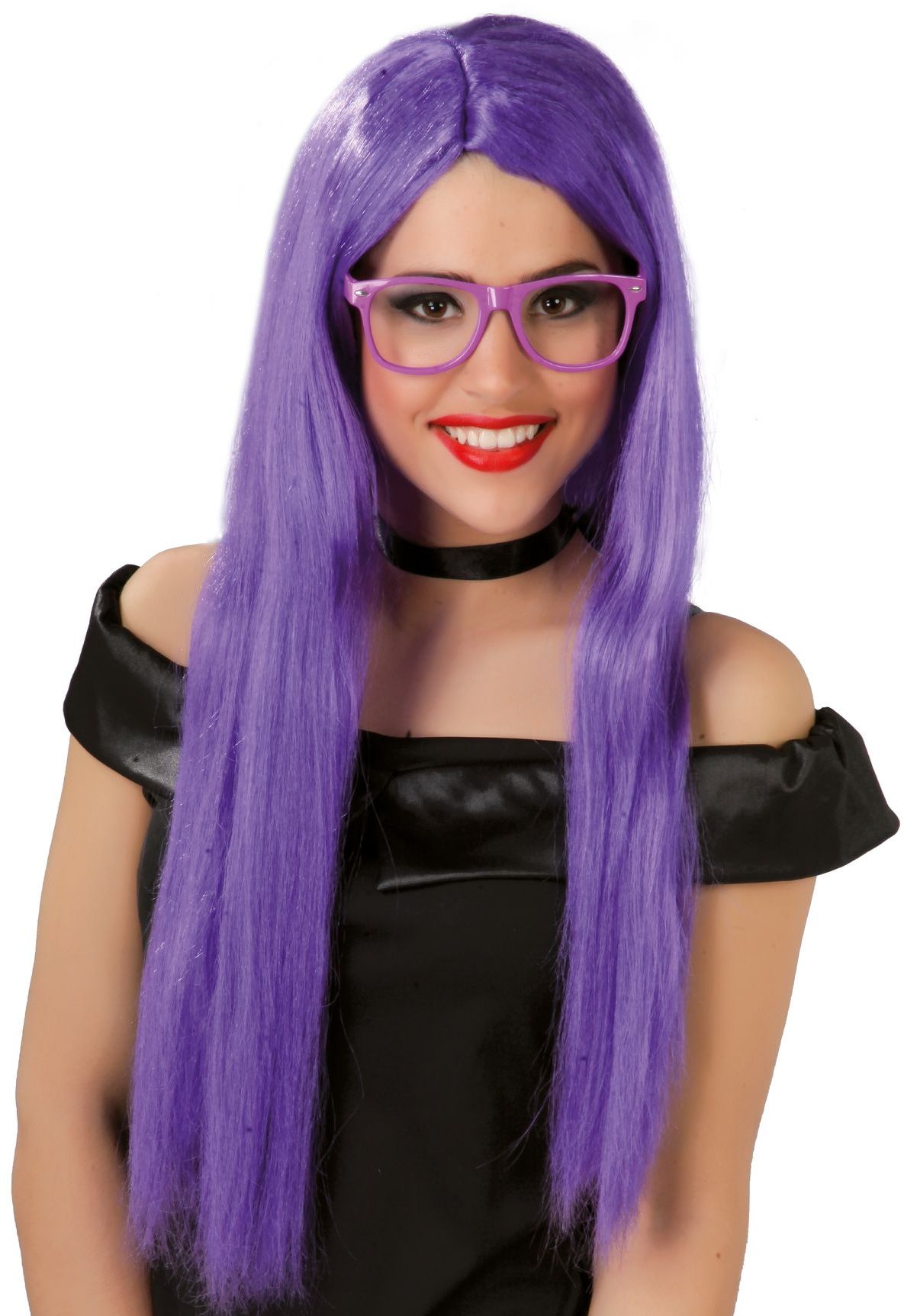 Florence Lange Paarse Pruik