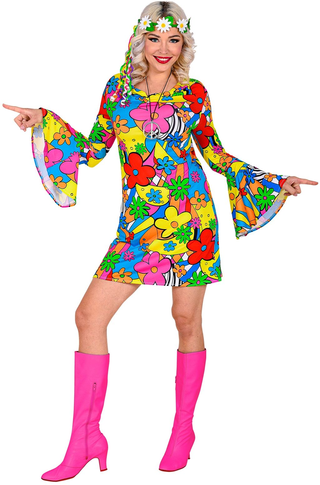 Flower Power Disco Jurkje Dames