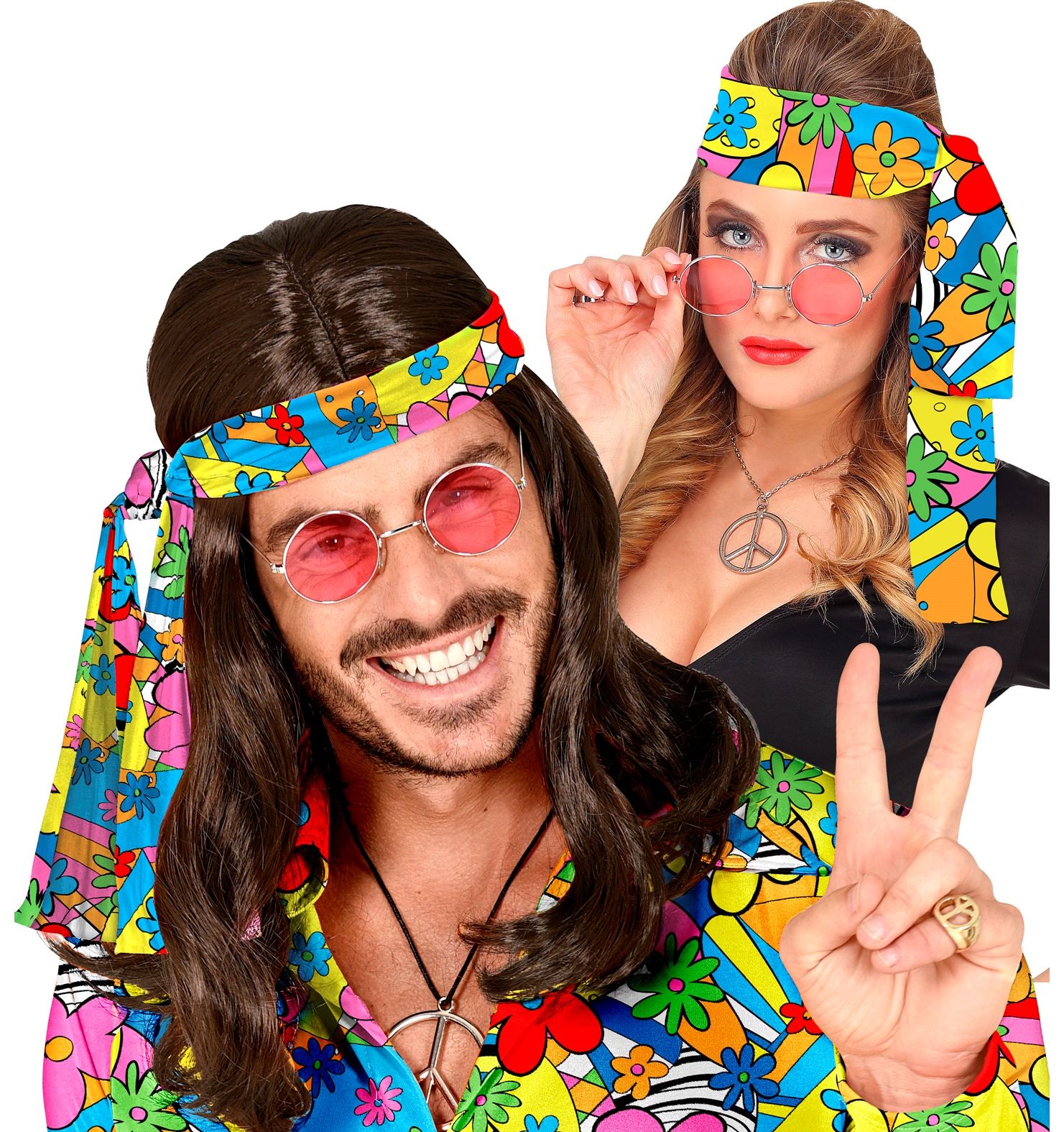 Flower power hippie hoofdband