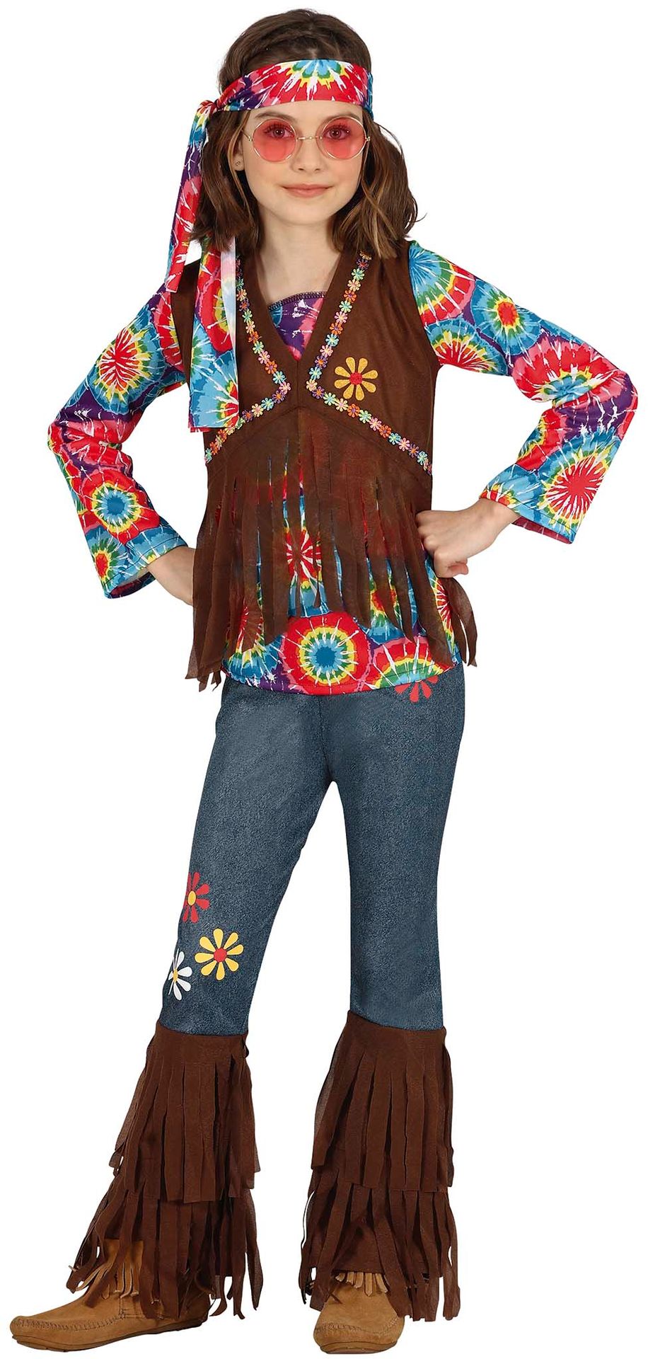 Flower power hippie sliertjes kostuum meisje