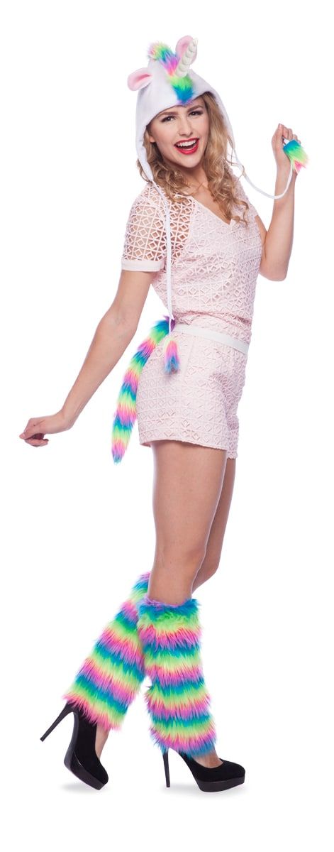 Fluffy Rainbow Eenhoorn Verkleedset