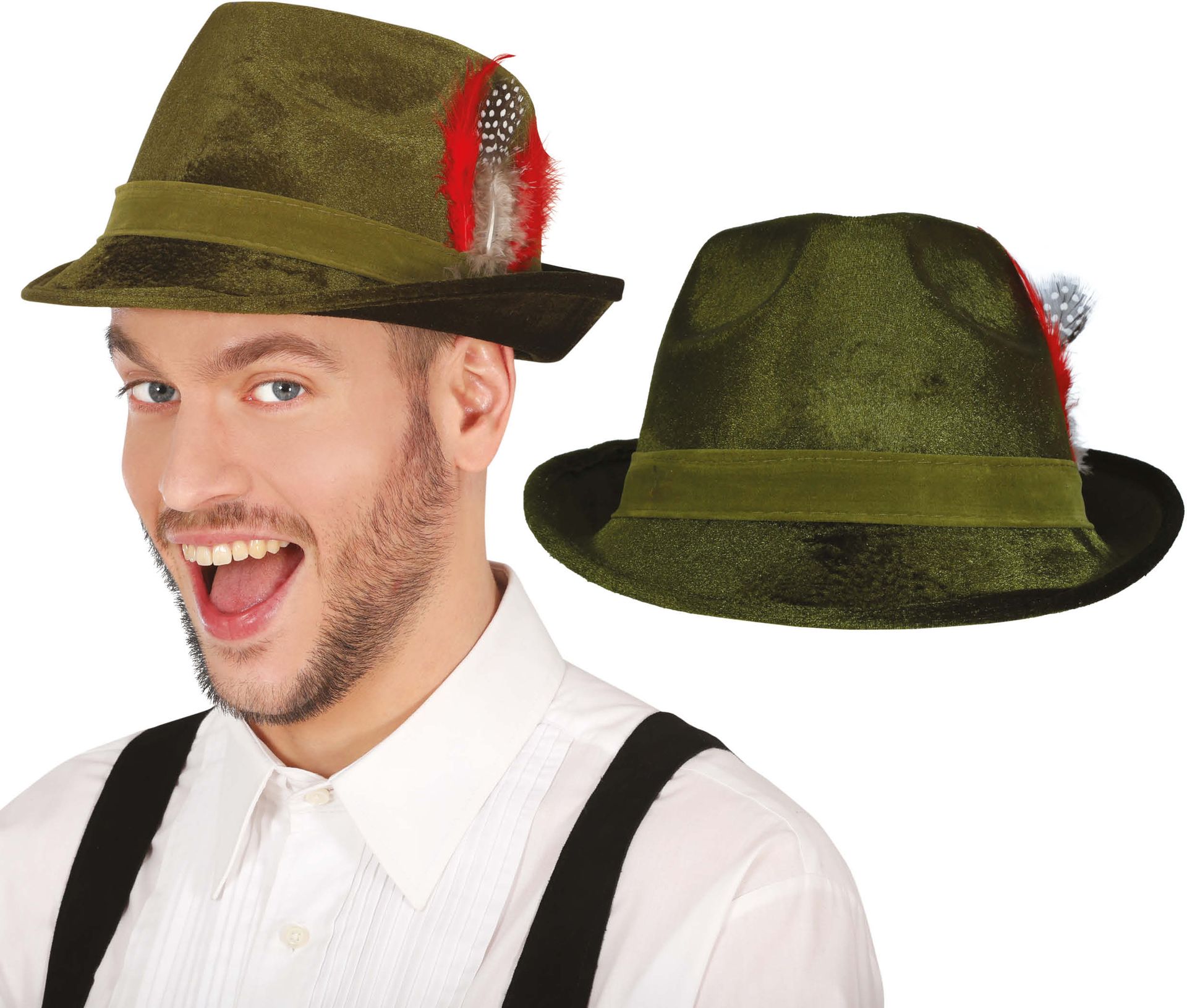 Fluwelen Groene Oktoberfest Hoed