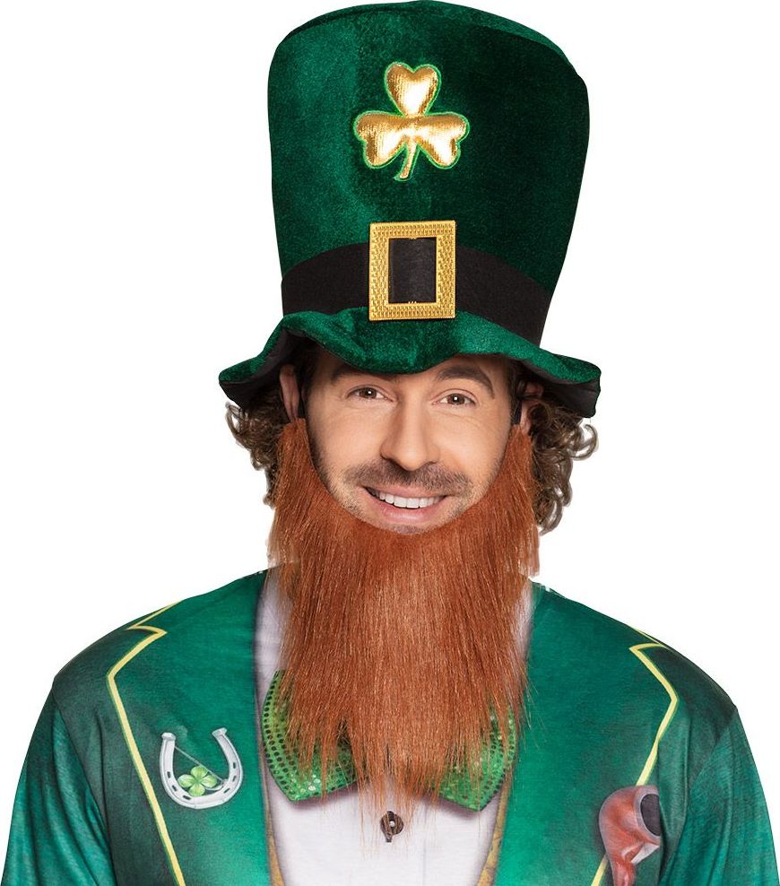Fluwelen Leprechaun Hoed met Baard
