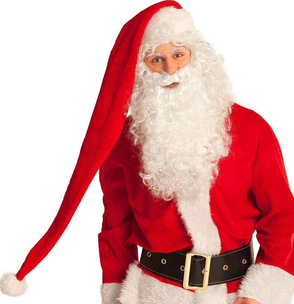 Fluwelen Xxl Kerstman Muts Rood