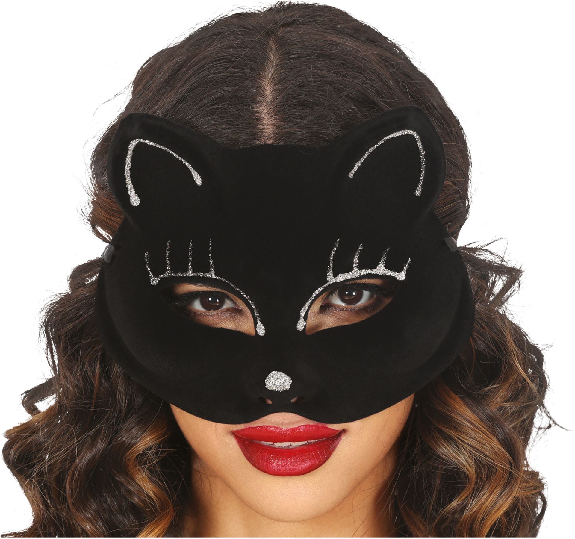 Fluwelen Zwart Kattenmasker